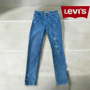 Levi's Women's 711 Skinny Jeans, W26-L30, Blue (Ripped jeans)